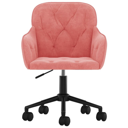Office Chair Pink Velvet Medium Swivel Office Chair
