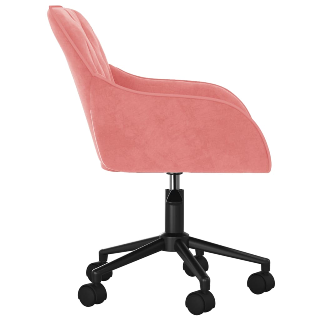 Office Chair Pink Velvet Medium Swivel Office Chair