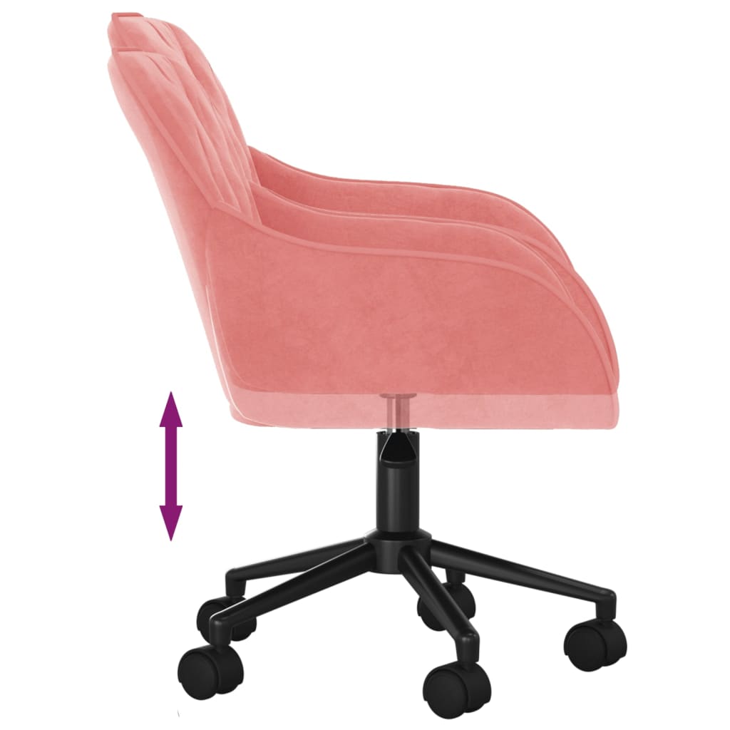 Office Chair Pink Velvet Medium Swivel Office Chair