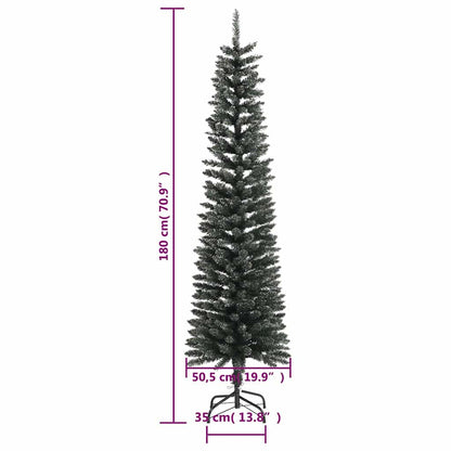 Artificial Slim Christmas Tree with Stand Green 6 ft PVC