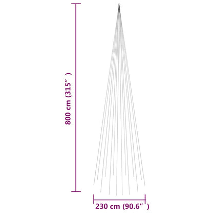 Christmas Tree on Flagpole Warm White 1134 LEDs 26 ft