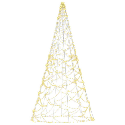 Christmas Tree on Flagpole Warm White 500 LEDs 118.1"