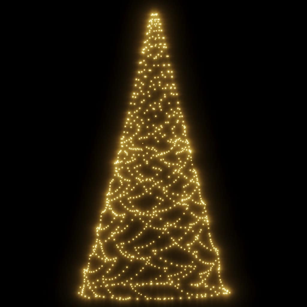 Christmas Tree on Flagpole Warm White 500 LEDs 118.1"