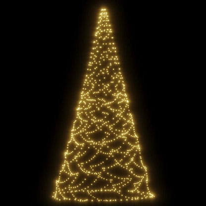 Christmas Tree on Flagpole Warm White 500 LEDs 118.1"