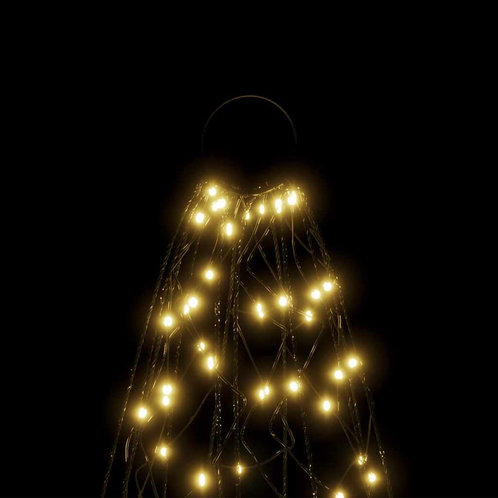 Christmas Tree on Flagpole Warm White 500 LEDs 118.1"
