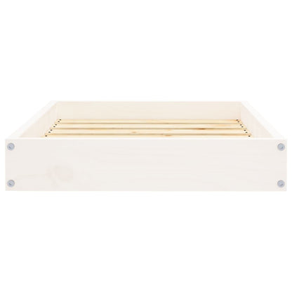 Dog Bed White 24.2"x19.3"x3.5" Solid Wood Pine