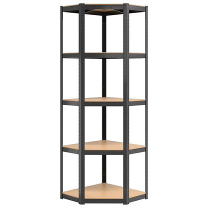 5-Layer Corner Shelf Anthracite Steel&Engineered Wood