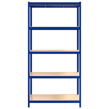 5-Layer Storage Shelf Blue Steel&Engineered Wood