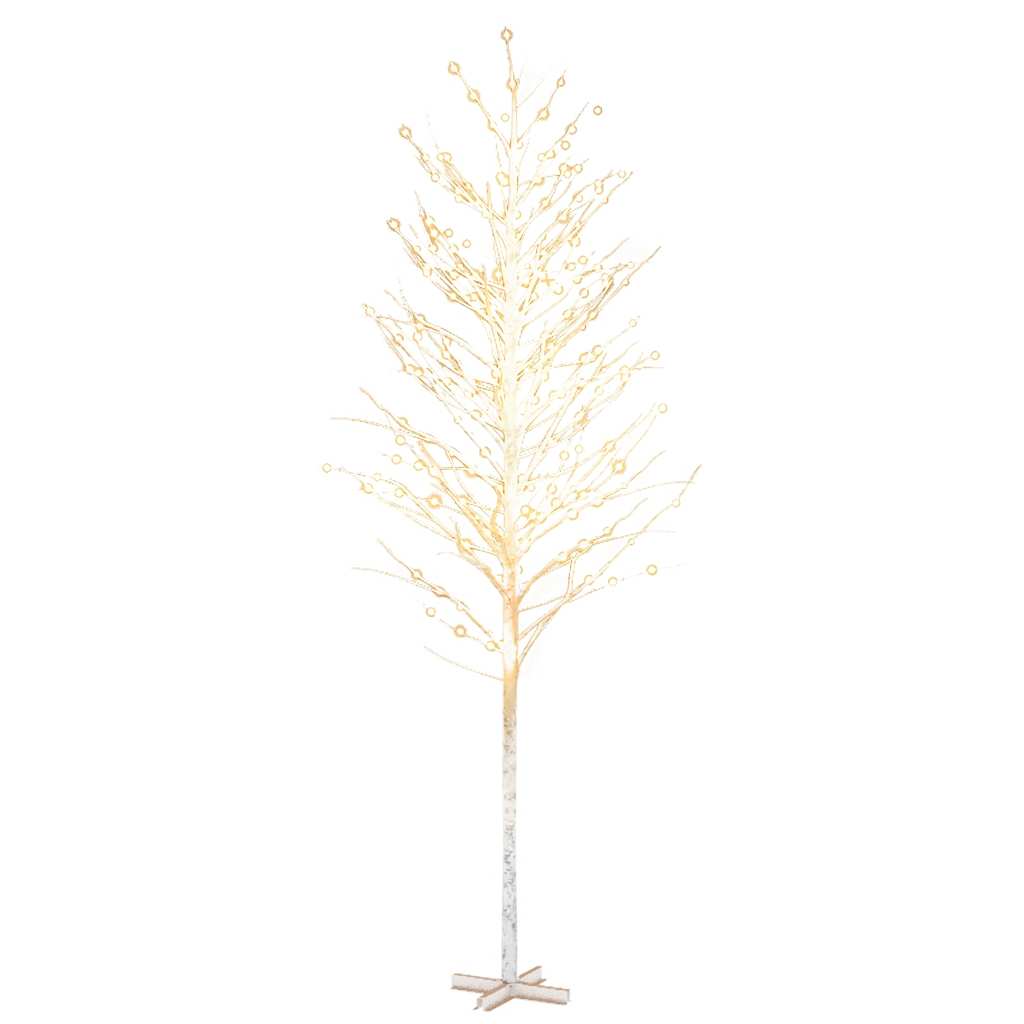 LED Tree Warm White, White Steel 157.5 in Tall LED Tree