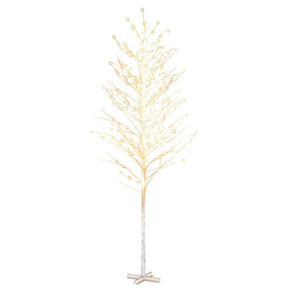 LED Tree Warm White, White Steel 157.5 in Tall LED Tree