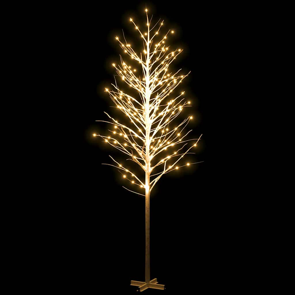 LED Tree Warm White, White Steel 157.5 in Tall LED Tree