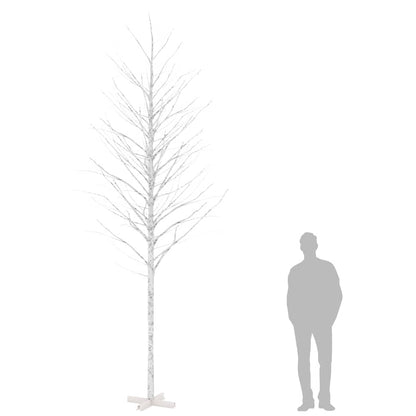 LED Tree Warm White, White Steel 157.5 in Tall LED Tree