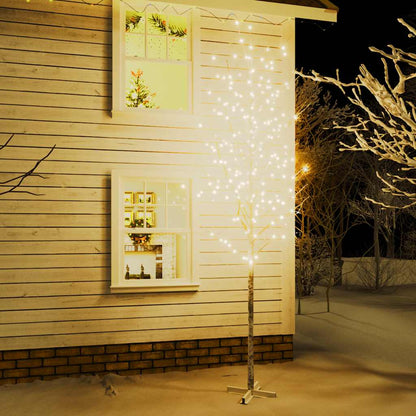 LED Tree Warm White, White Steel 157.5 in Tall LED Tree
