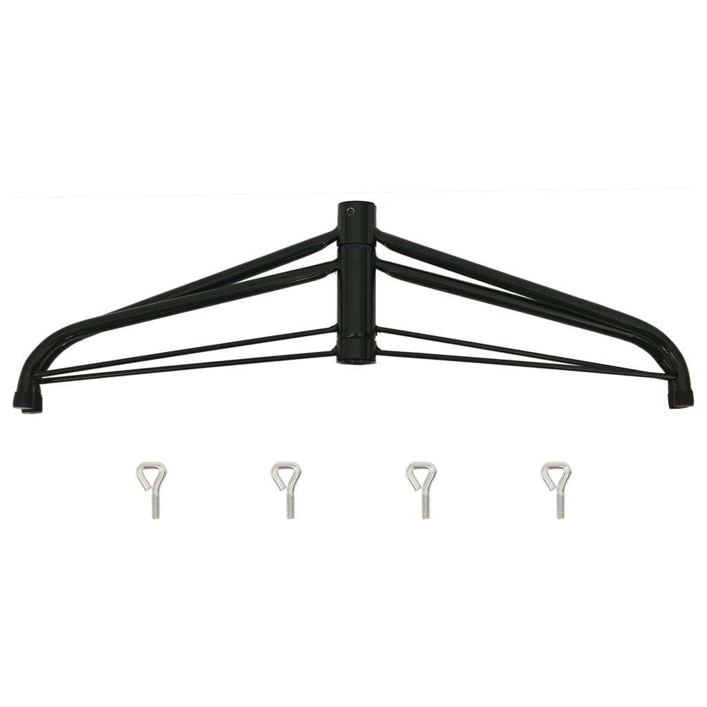 Christmas Tree Stand Black Steel 19.7x19.7x6.3 in Durable