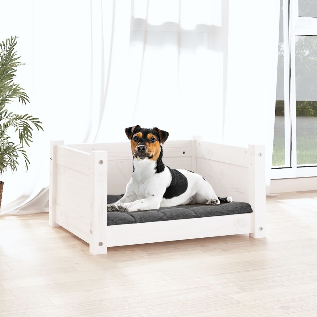 Dog Bed White Solid pine wood 21.9 x 17.9 x 11.0 in