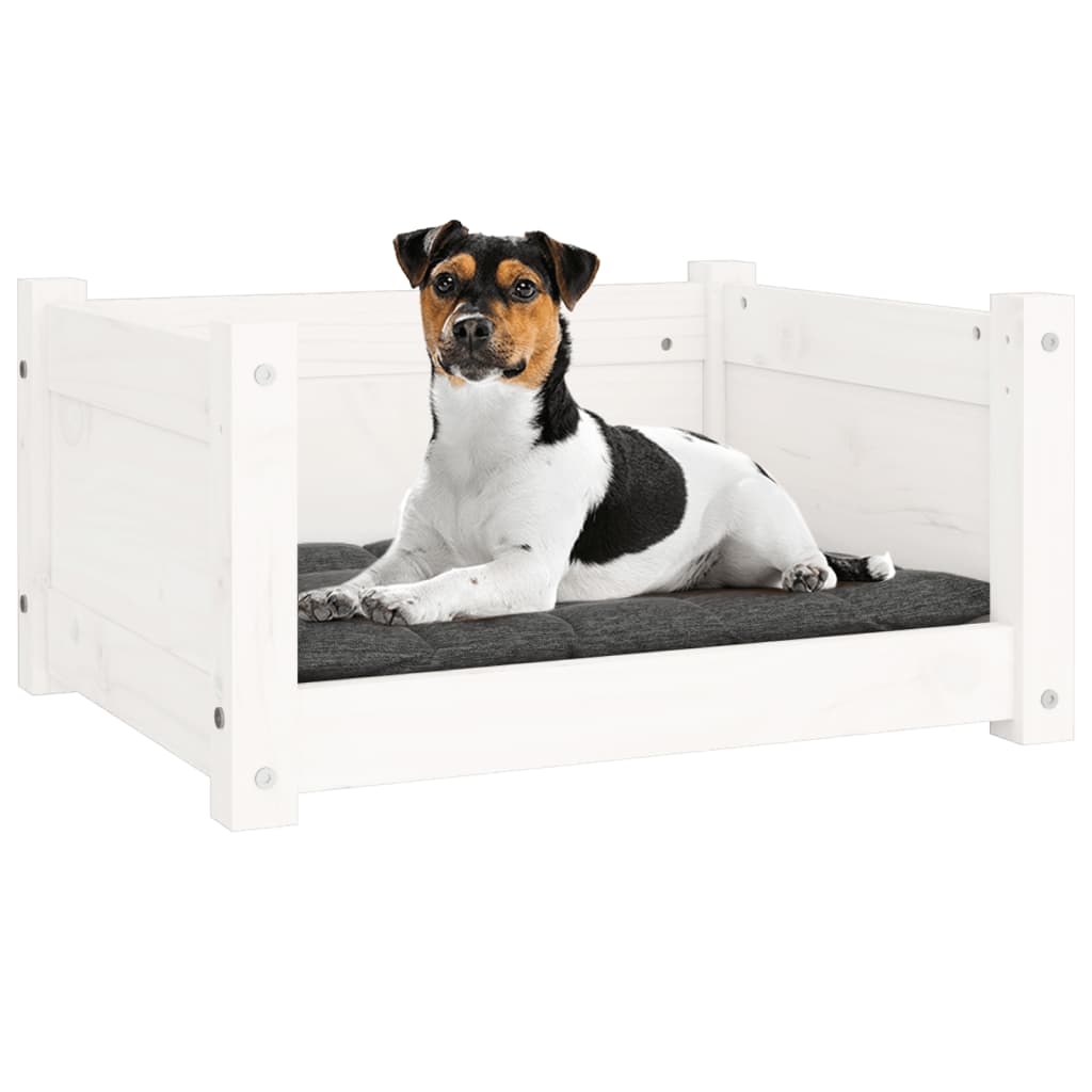 Dog Bed White Solid pine wood 21.9 x 17.9 x 11.0 in