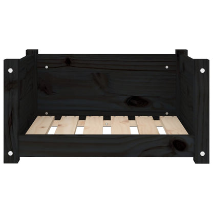Dog Bed Black Solid Pine Wood 21.9 x 17.9 x 11.0 in Durable