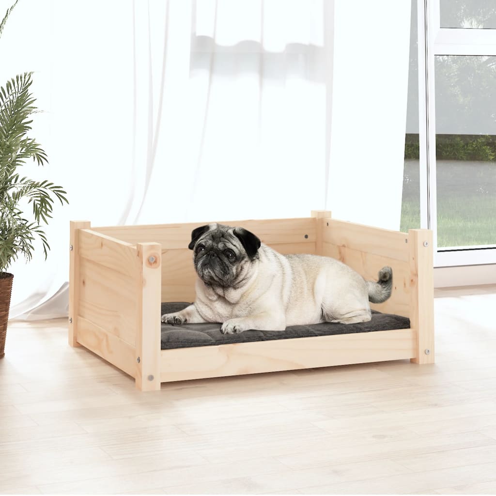 Dog Bed Natural Wood Solid Pine Wood 25.8x19.9x11.0 in Durable