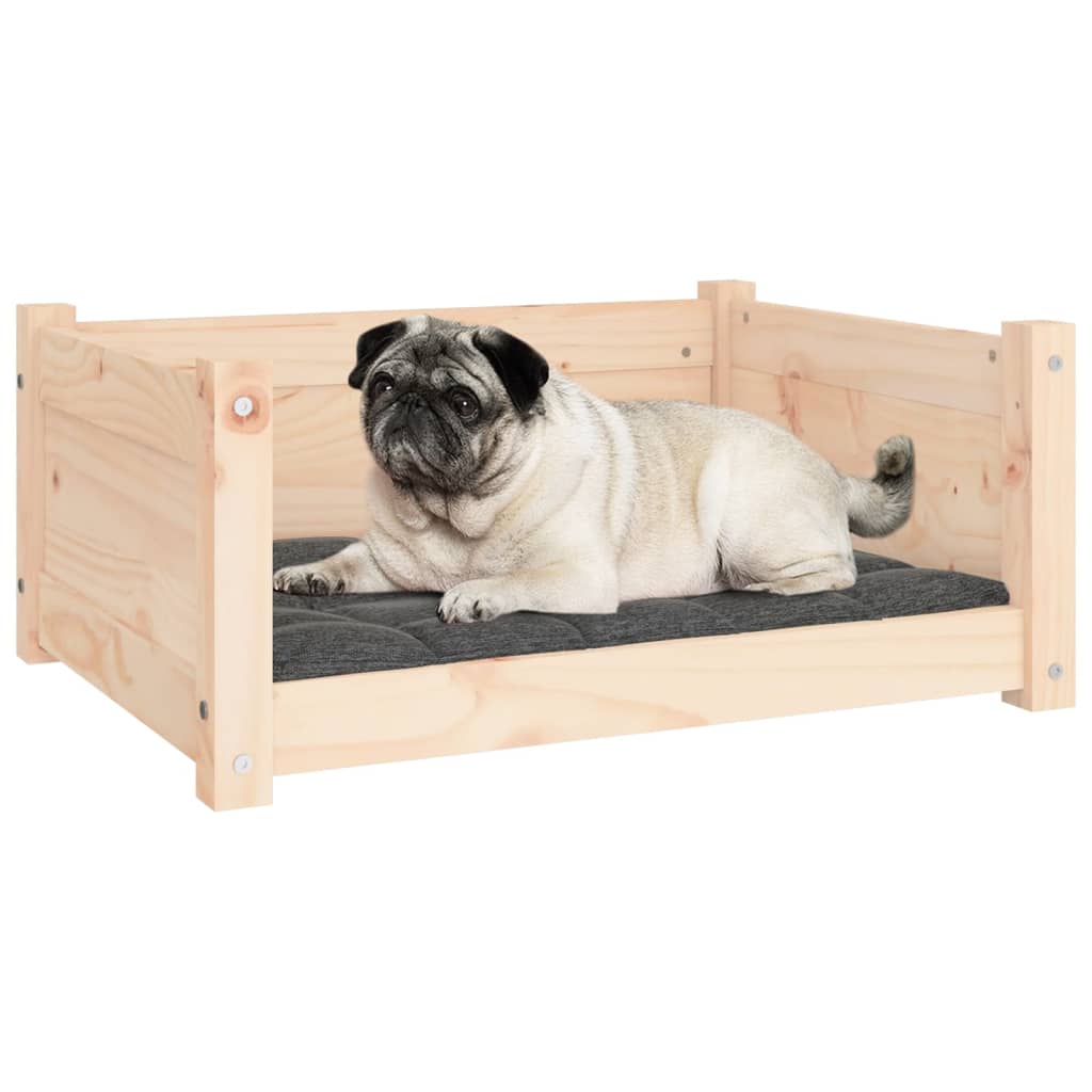 Dog Bed Natural Wood Solid Pine Wood 25.8x19.9x11.0 in Durable