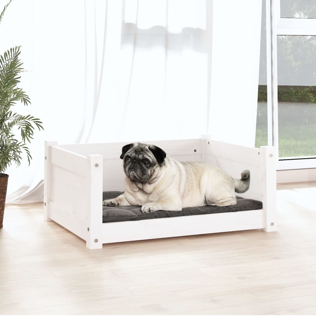 Dog Bed White Solid pine wood Small/Medium Dog Bed Rectangular