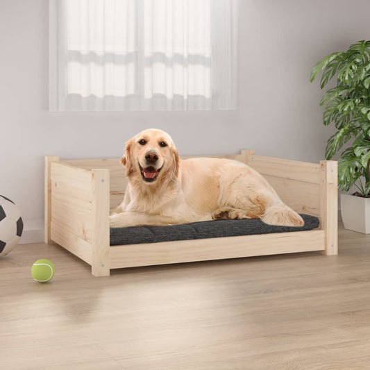 Dog Bed Natural Solid pine wood 29.7x21.9x11.0 in Minimalistic