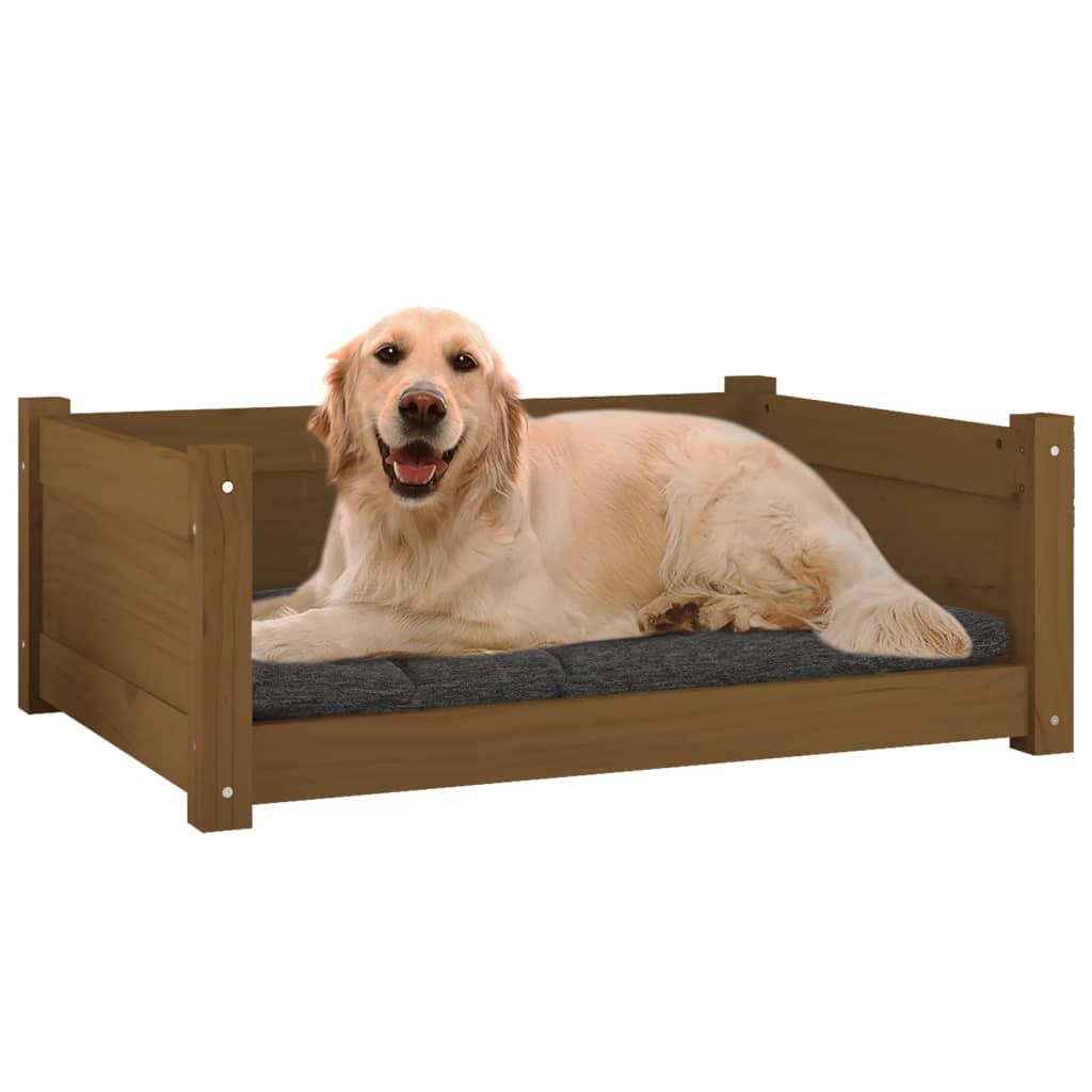 Dog Bed Honey brown Solid pine wood Medium Durable Dog Bed