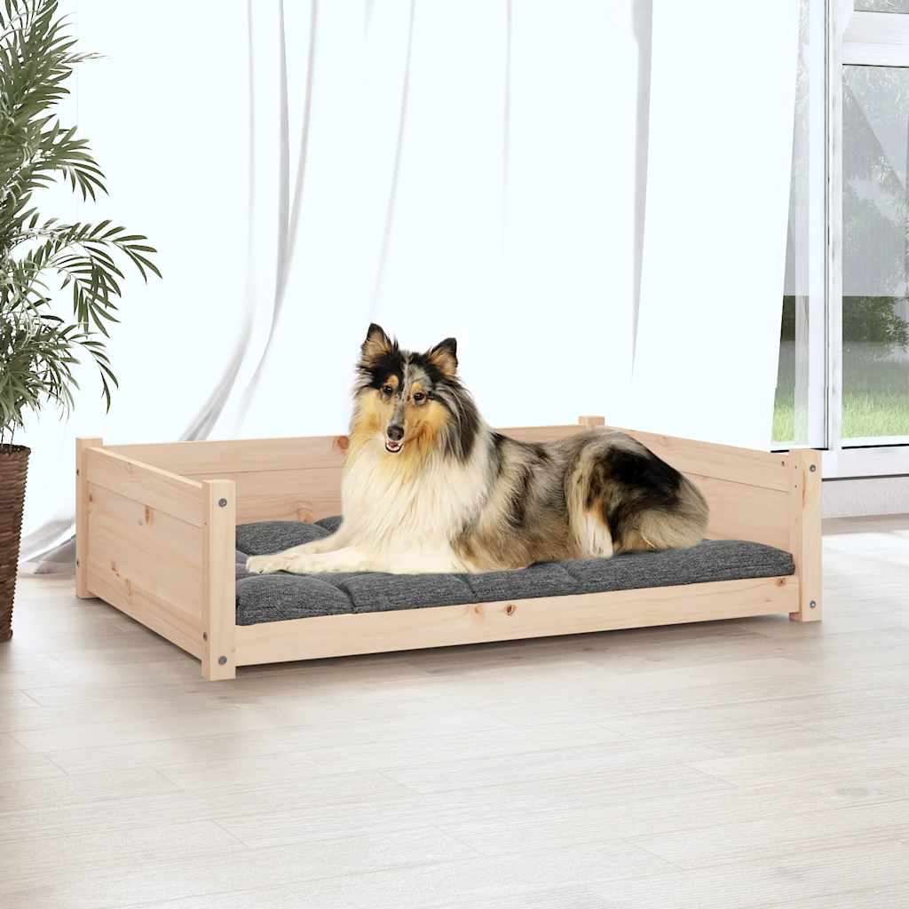 Dog Bed Brown Solid pine wood 37.6 x 25.8 x 11.0 in