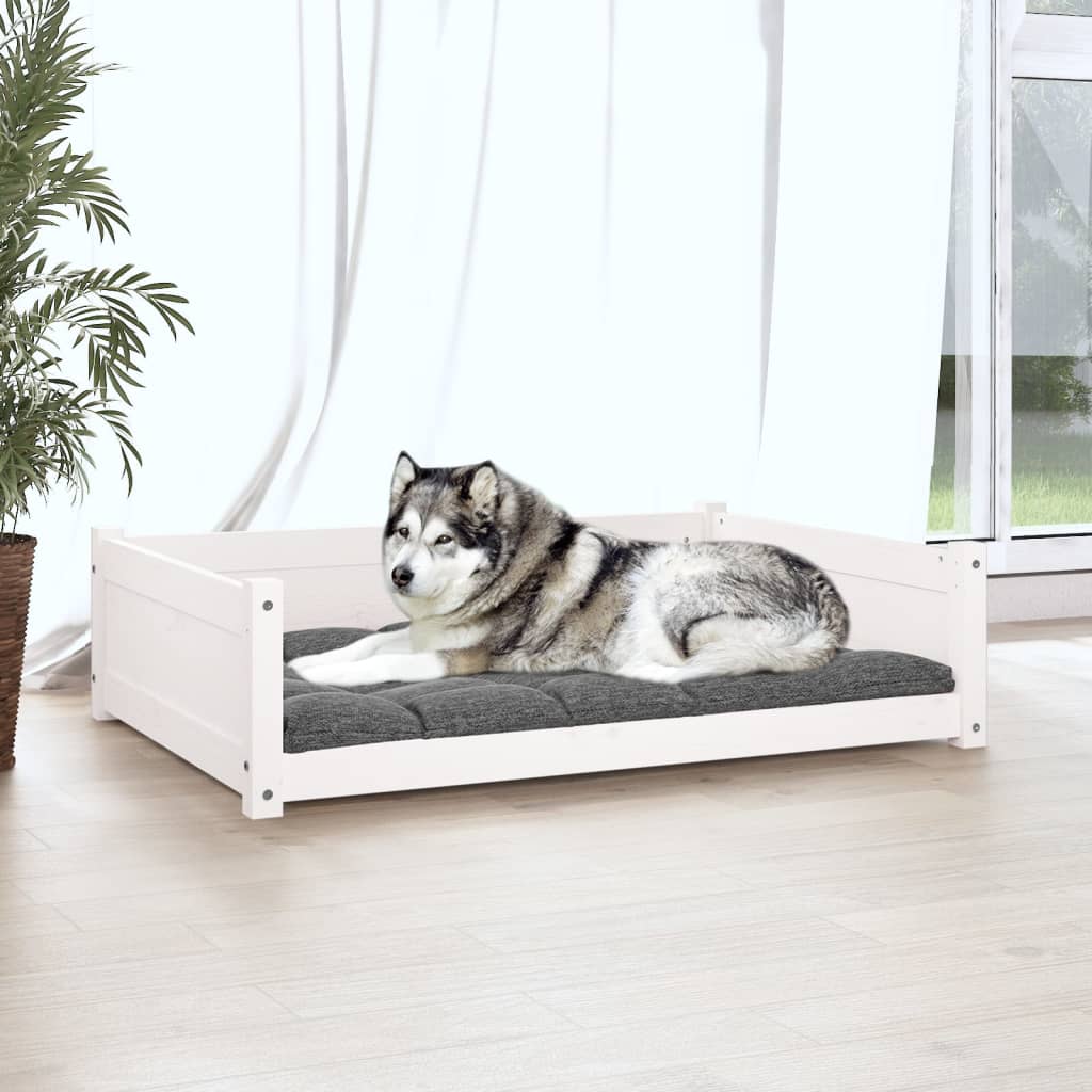 Dog Bed White 105,5x75,5 x 11.0 " Solid Pine Wood