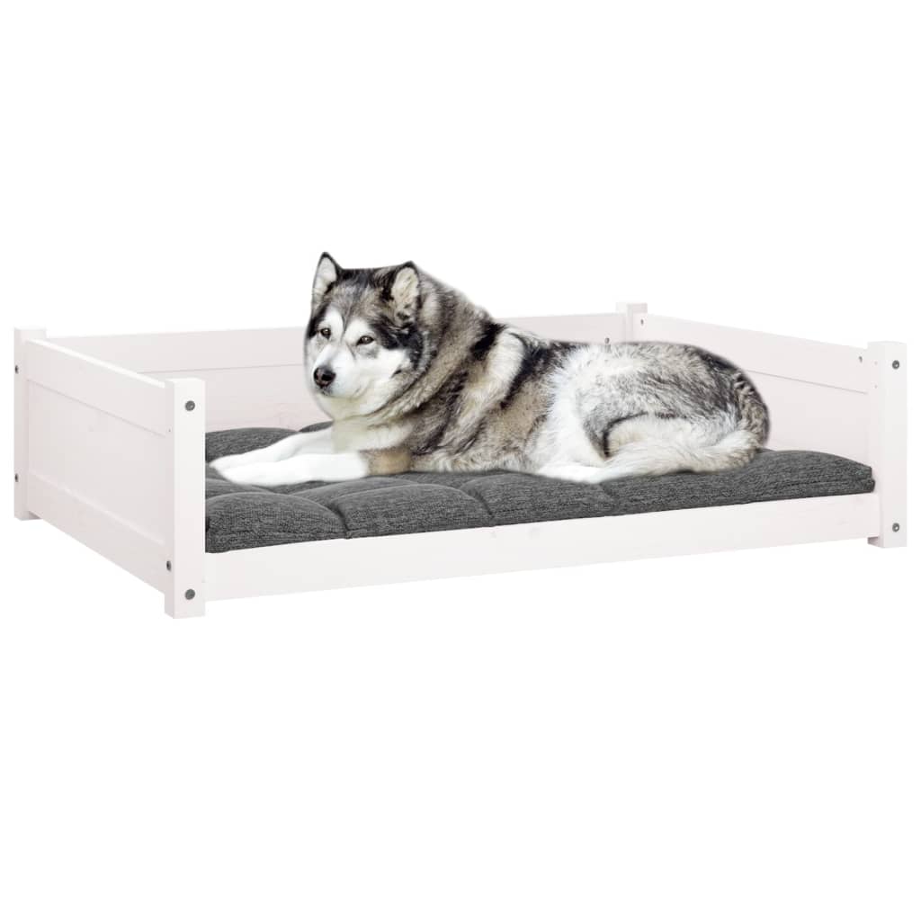 Dog Bed White 105,5x75,5 x 11.0 " Solid Pine Wood