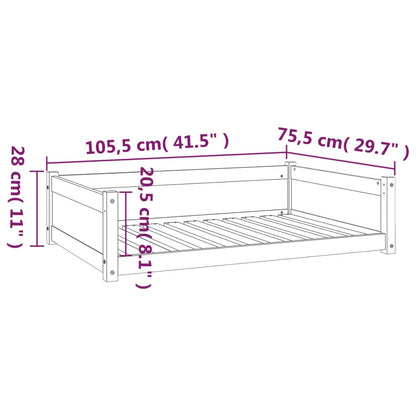 Dog Bed White 105,5x75,5 x 11.0 " Solid Pine Wood