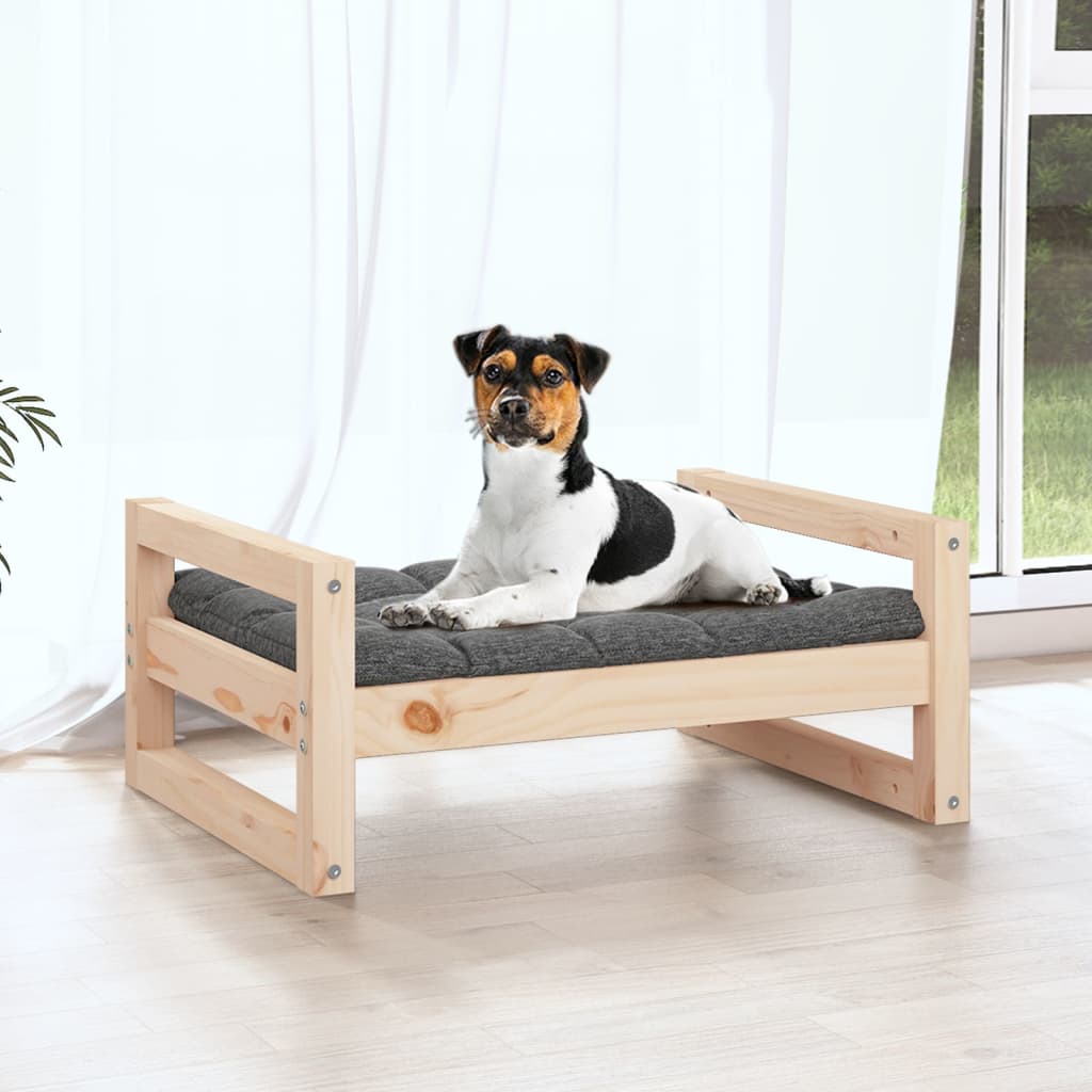 Dog Bed Natural Pine Solid pine wood 21.9x17.9x11.0 in Durable