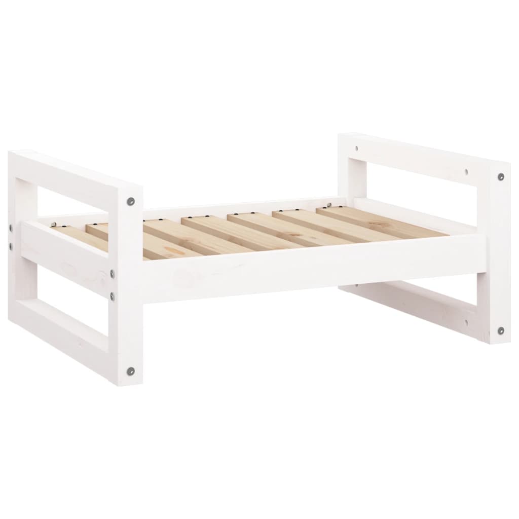 Dog Bed White Solid Pine Wood 25.8 x 19.9 x 11.0 in Sturdy