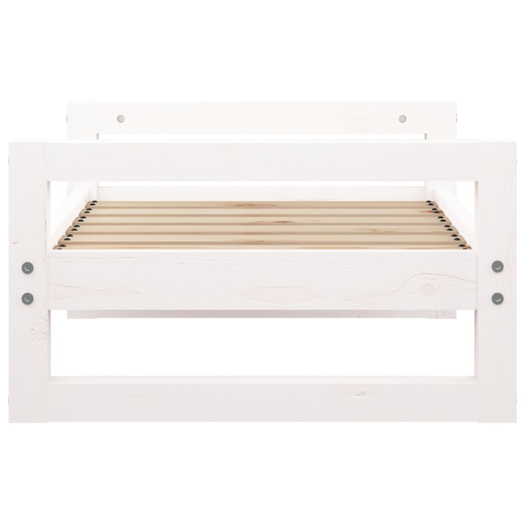 Dog Bed White Solid Pine Wood 25.8 x 19.9 x 11.0 in Sturdy