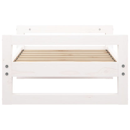 Dog Bed White Solid Pine Wood 25.8 x 19.9 x 11.0 in Sturdy
