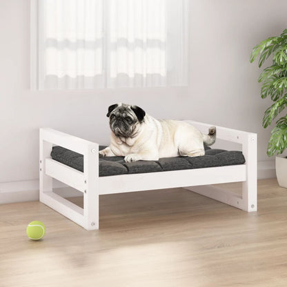 Dog Bed White Solid Pine Wood 25.8 x 19.9 x 11.0 in Sturdy
