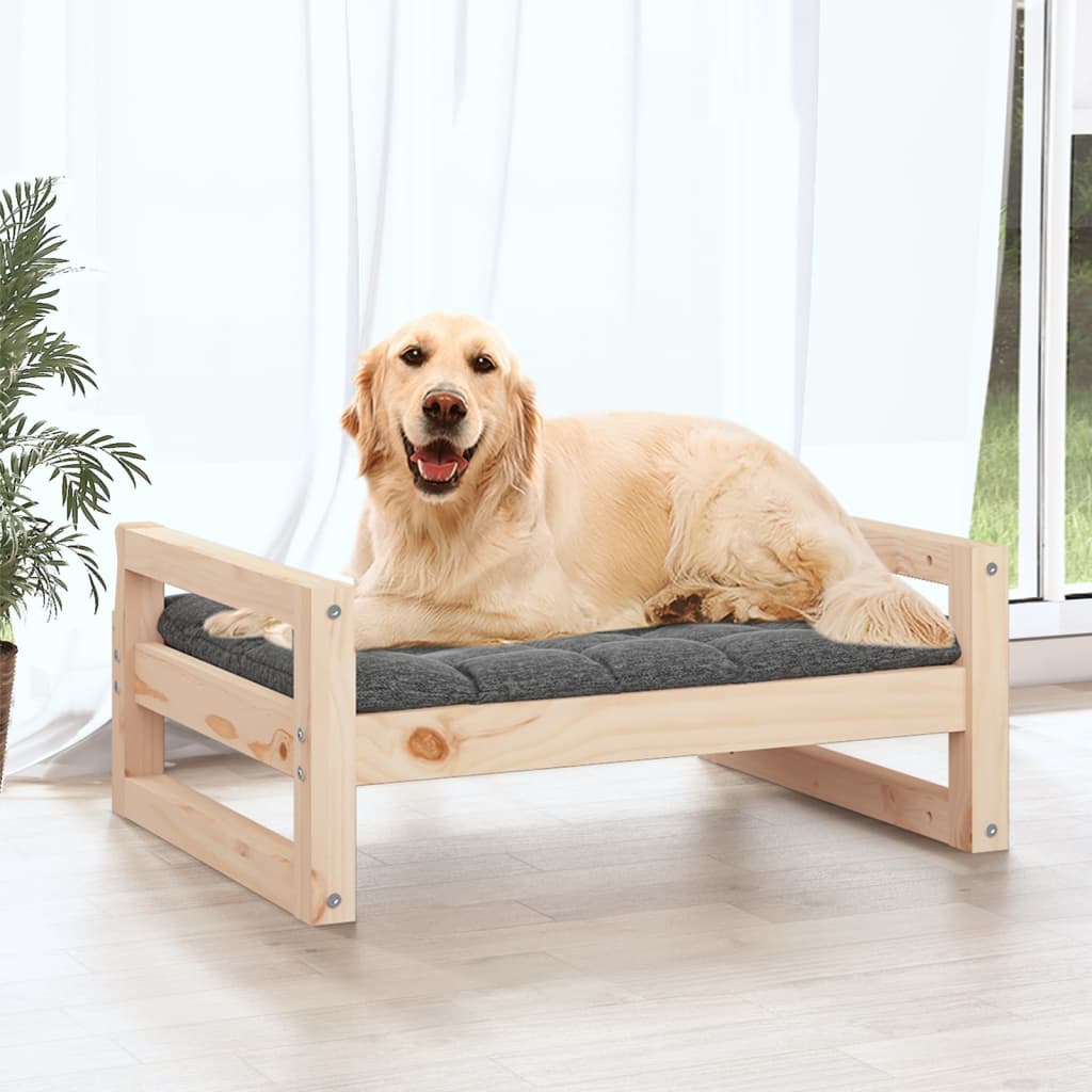 Dog Bed Natural Wood Solid pine wood 29.7x21.9x11.0 in Simple