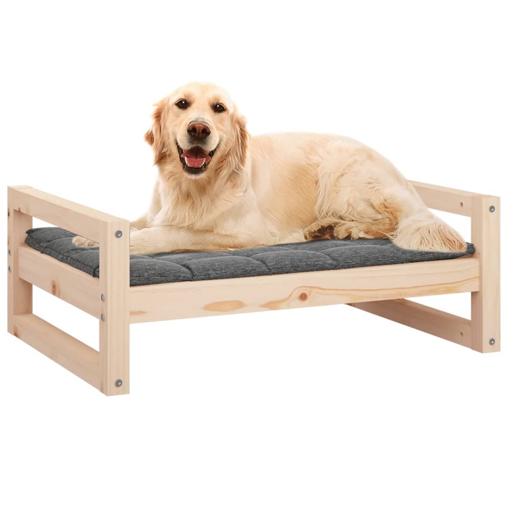 Dog Bed Natural Wood Solid pine wood 29.7x21.9x11.0 in Simple