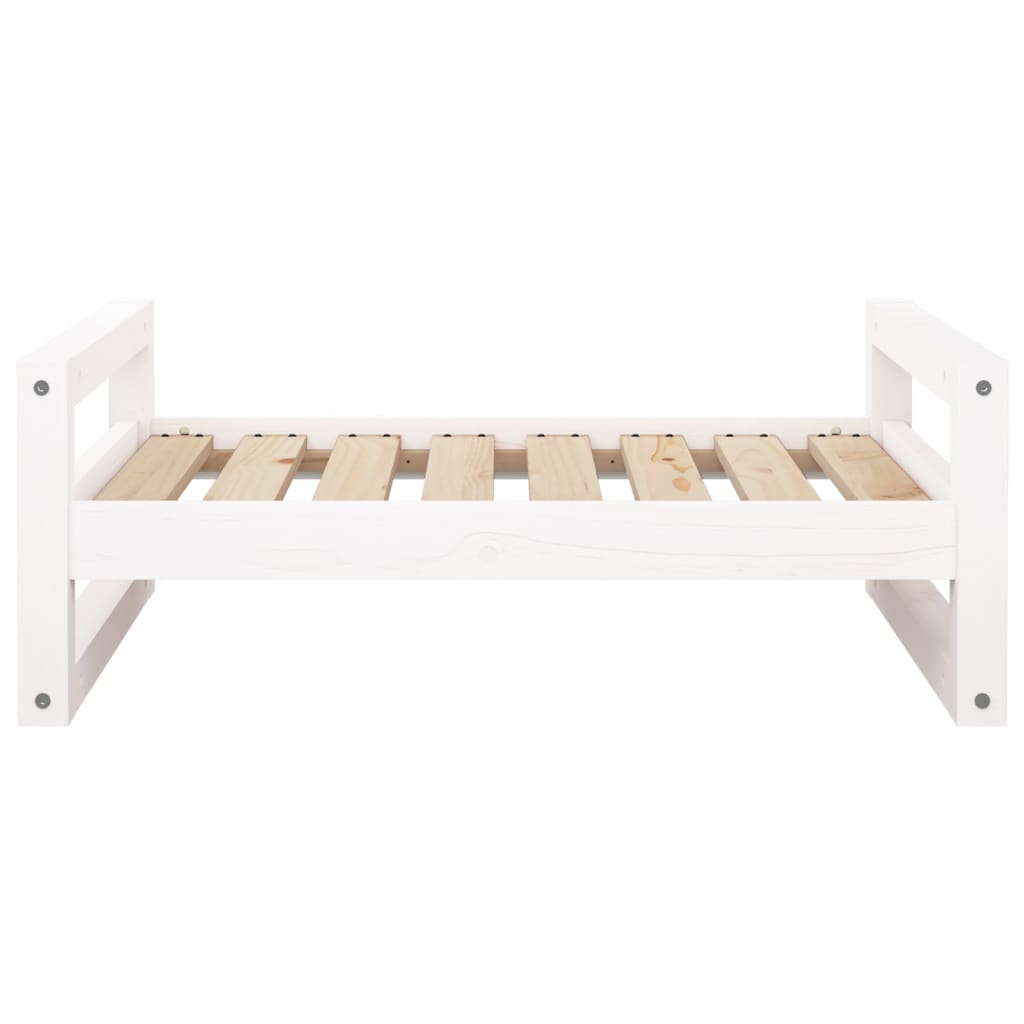 Dog Bed White Solid Pine Wood Medium Dog Bed Rectangular