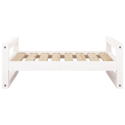 Dog Bed White Solid Pine Wood Medium Dog Bed Rectangular