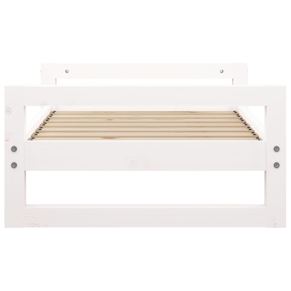 Dog Bed White Solid Pine Wood Medium Dog Bed Rectangular