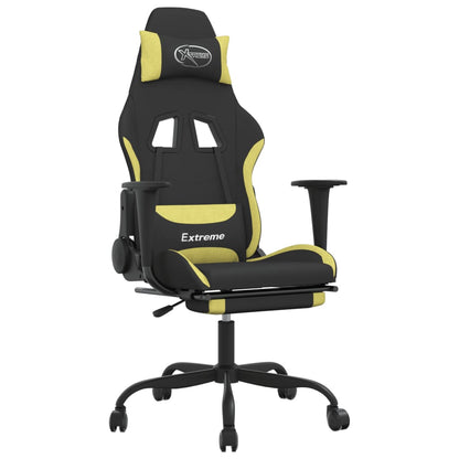 Gaming Chair Black and light green Polyester, metal, plywood, plastic