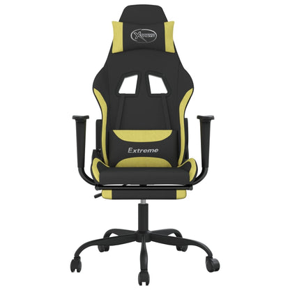 Gaming Chair Black and light green Polyester, metal, plywood, plastic