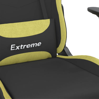 Gaming Chair Black and light green Polyester, metal, plywood, plastic