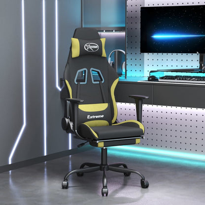 Gaming Chair Black and light green Polyester, metal, plywood, plastic