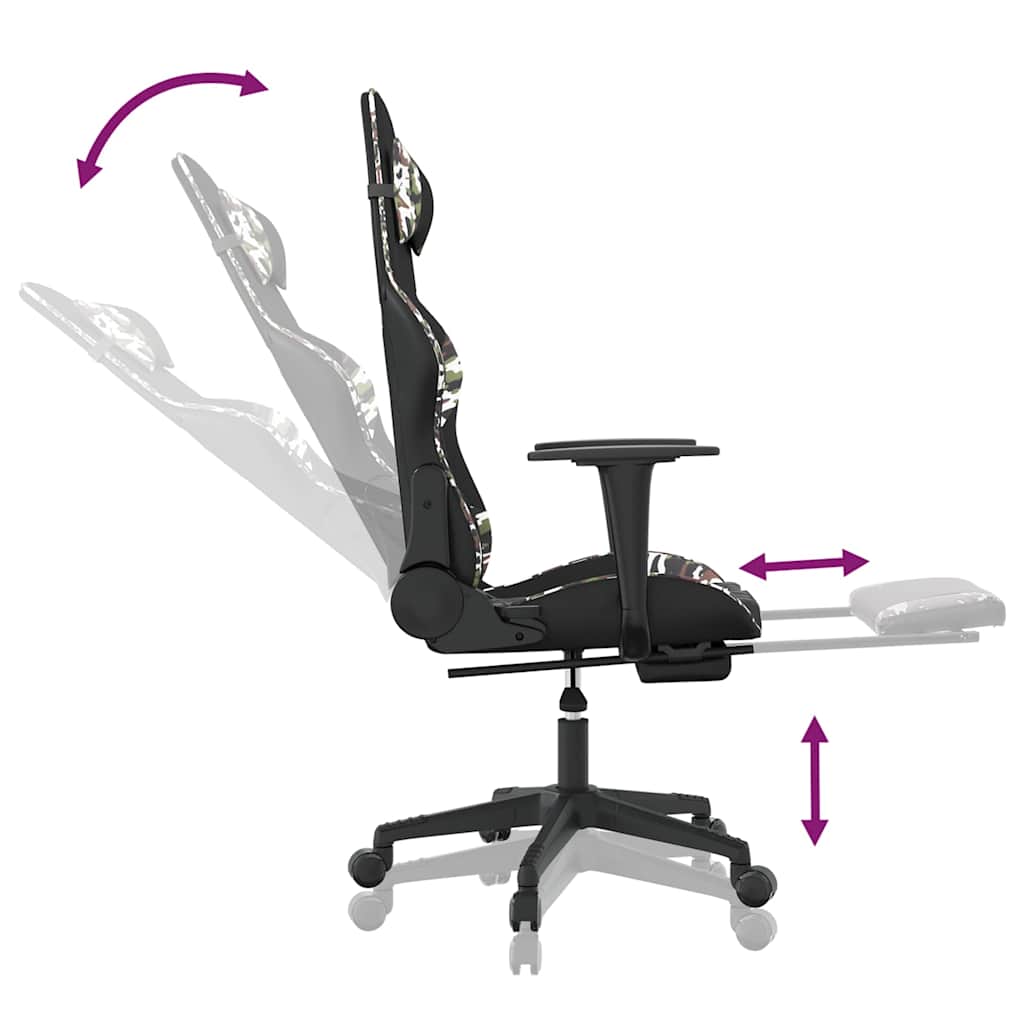 Gaming Chair Black and Camouflage