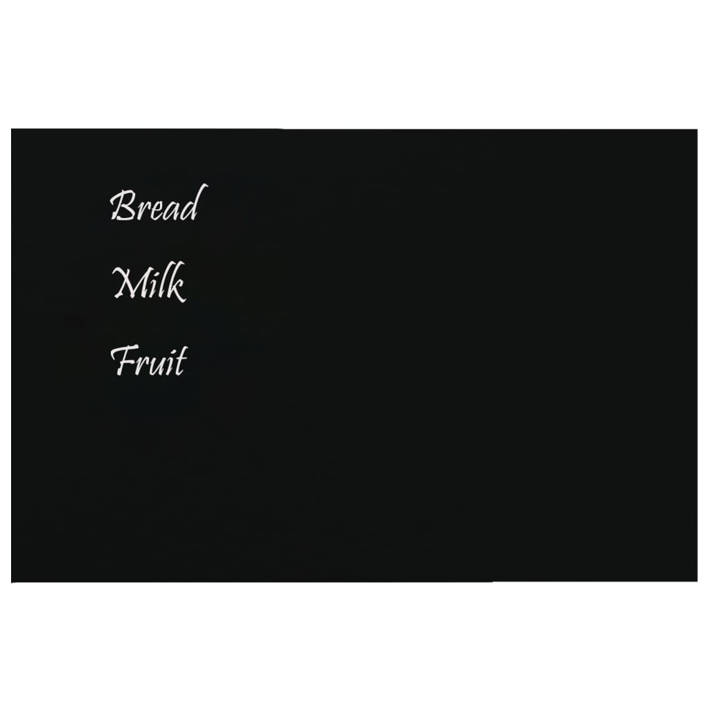 Wall-mounted Magnetic Board Black 15.7"x11.8" Tempered Glass