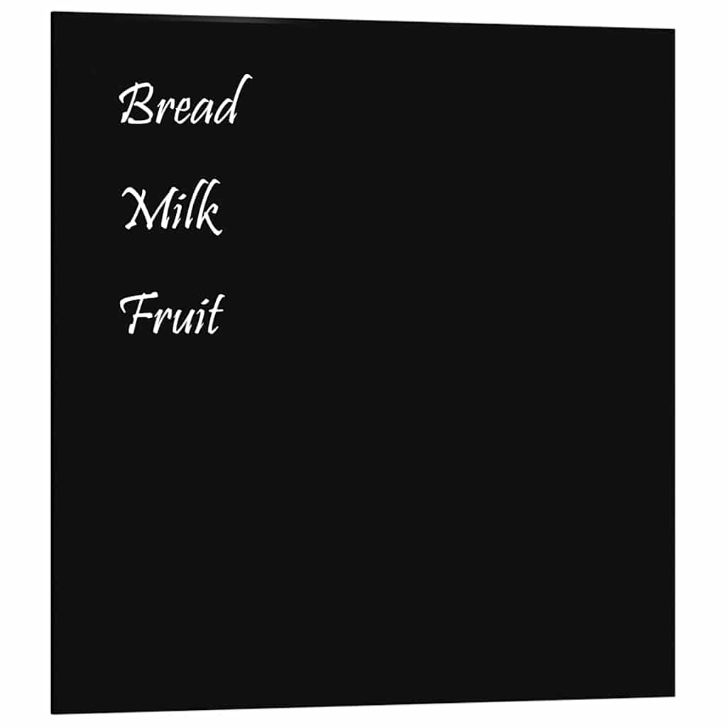 Wall-mounted Magnetic Board Black 15.7"x15.7" Tempered Glass