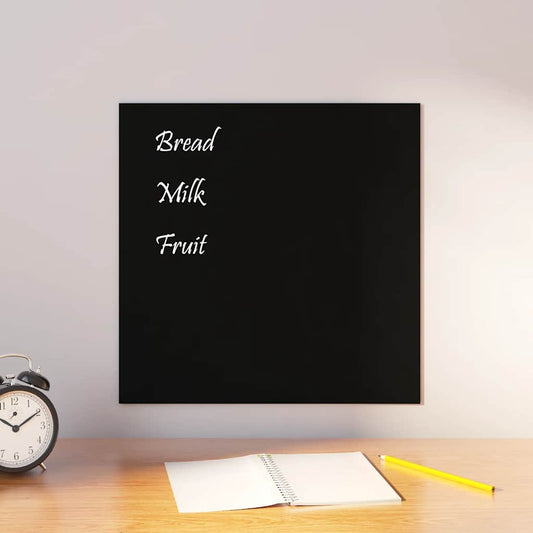 Wall-mounted Magnetic Board Black 15.7"x15.7" Tempered Glass