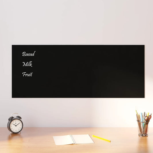 Wall-mounted Magnetic Board Black 39.4"x15.7" Tempered Glass