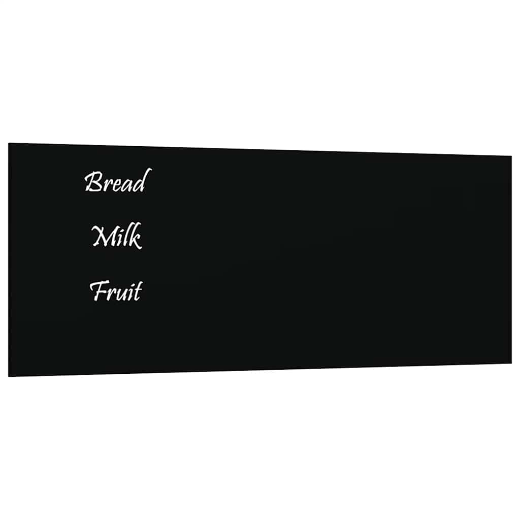 Wall-mounted Magnetic Board Black 19.7"x7.9" Tempered Glass